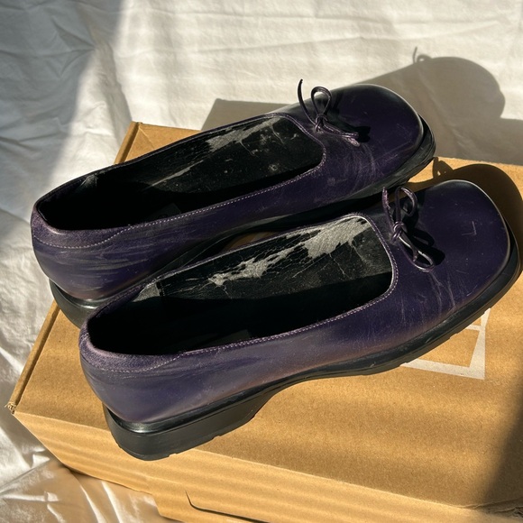 ALDO Vintage Flats 90's Indigo Purple Leather Shoes | Women's Size 7.5 - Picture 2 of 12
